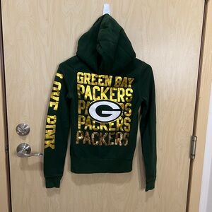 Victoria secret pink bling greenbay packers hoodie